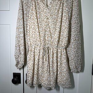 Ivory Floral Women's Romper